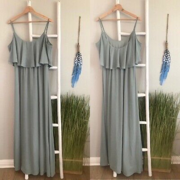 Show Me Your Mumu Caitlin Sage Green Maxi Dress Xl